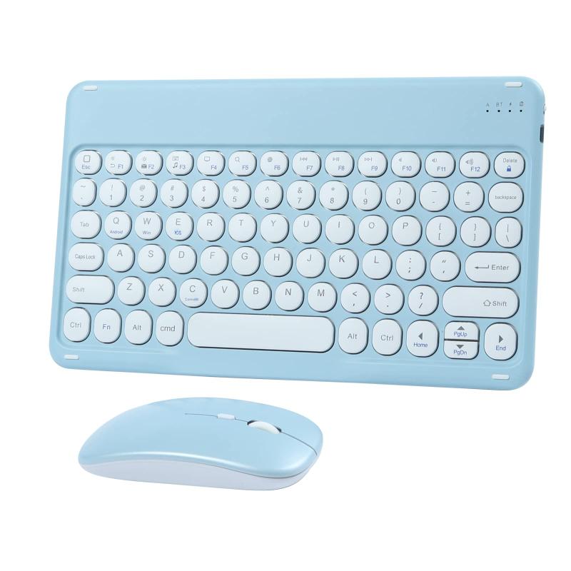 SUPER DREAM Bluetoothキーボードマウスセット iPad対応 タブレット/スマホ用 10インチ ワイヤレス 充電式 可愛い コンパクト 薄型 軽量 携帯便利 Windows Mac iOS Android対応 長時間稼働 英語配列