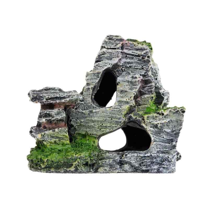 Charmoon アクアリウム 水槽 オブジェ 岩山 隠れ家 シェルター リアル 樹脂 オーナメント 置物
