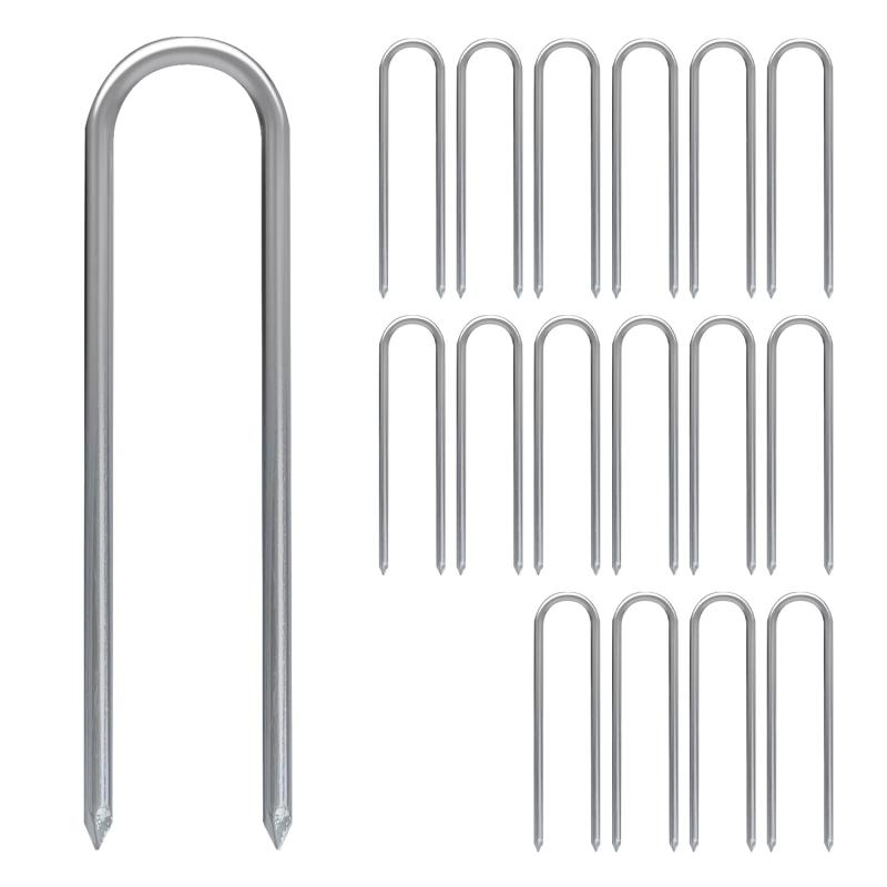 Sutekus U形ペグ U字 内幅6cm 長さ30cm 直径6mm テントペグ キャンプ サッカーゴール トランポリン な..