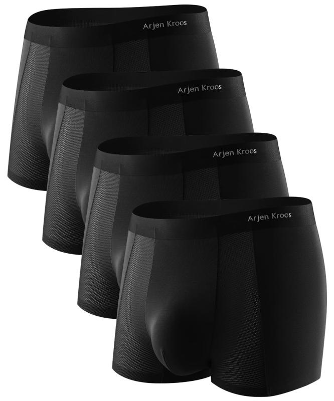 Rakuten - [Arjen Kroos] ボクサーパンツ メンズ メッシュ モダール 下着 前閉じ 通気性 吸汗速乾 パンツ アンダーウェア 男性下着 男性用 AK3017-4枚セット