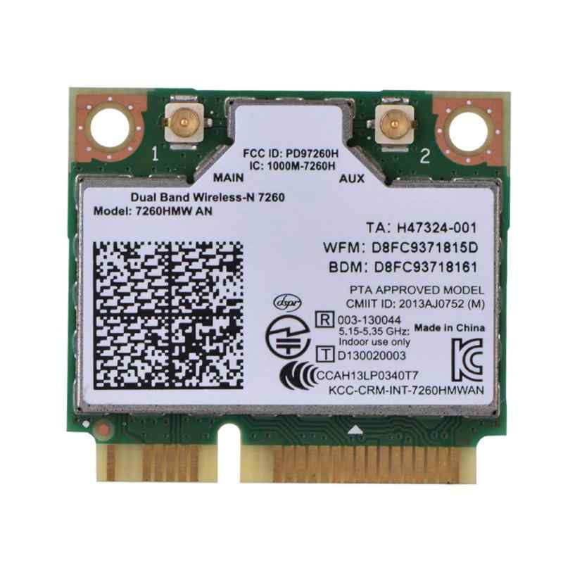 7260AN 7260HMW Mini PCI-E 300Mbps Bluetooth 4.0 2.4G / 5GデュアルバンドワイヤレスWiFiカード デスクトップ オールインワンマシン ノートブック用