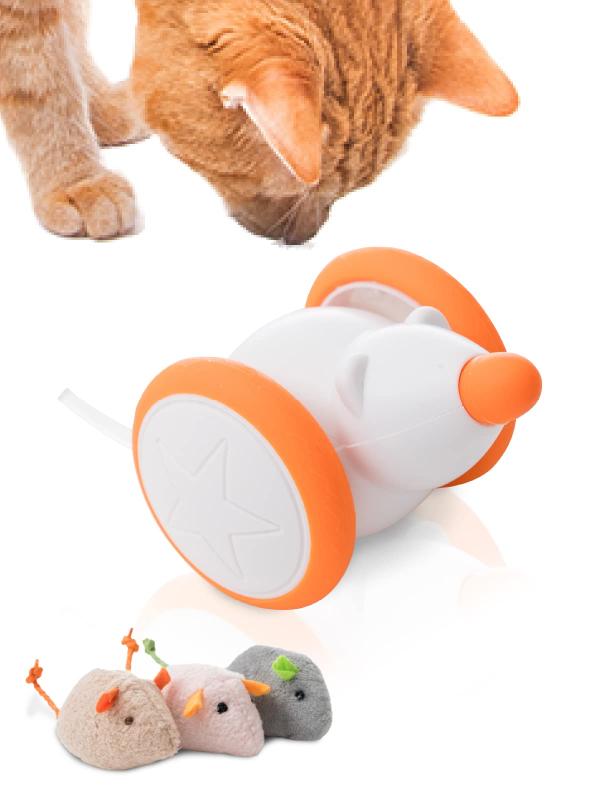 cats racing 猫 おもちゃ 【飽きさせない】 自動 ネズミ マタタビ ぬいぐるみ3ヶセット 猫おもちゃ