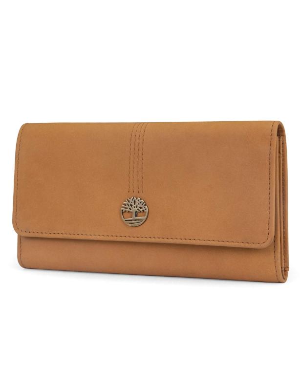 Timberland Womens Leather RFID Flap Wallet Clutc