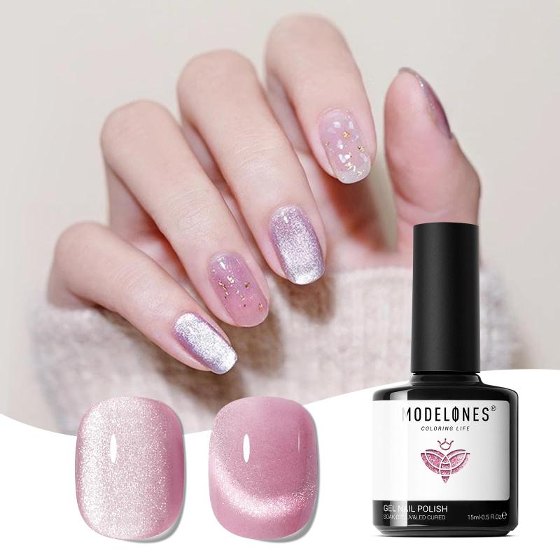 Modelones ジェルネイル シアーカラージェル 単色 マグネットジェル 15ml UV/LED対応 猫目 キャツアイ 初心者＆プロ適用 ポリッシュタイプ セルフネイル