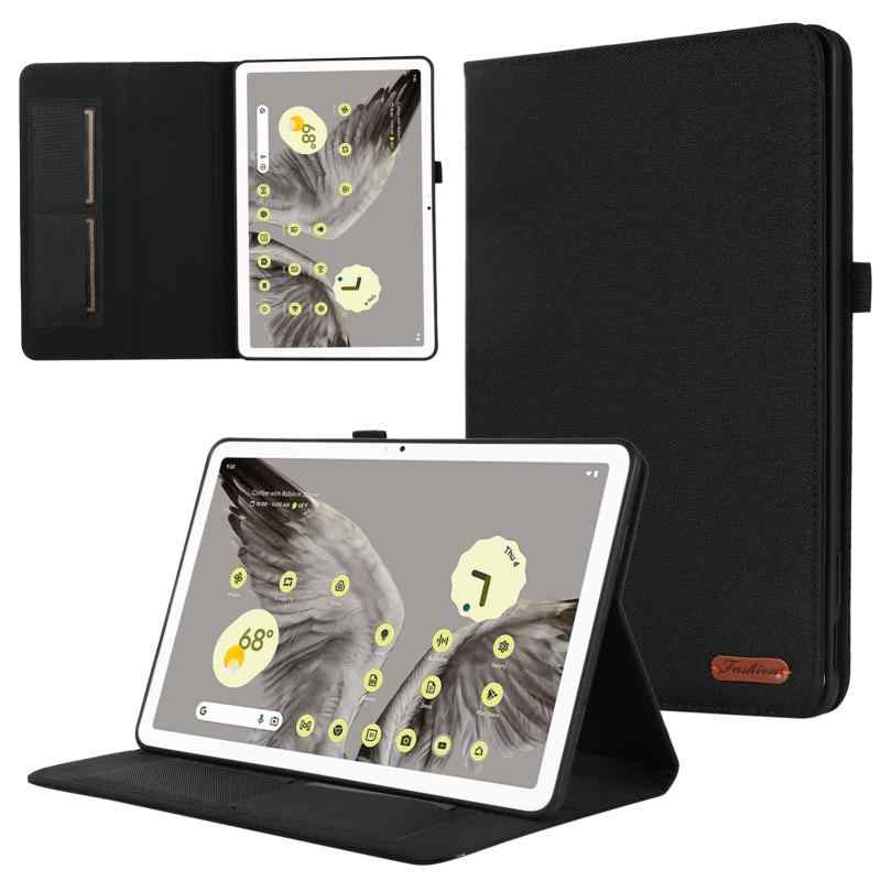YCJDP タブレットカバー for Google Pixel Tablet 専用ケース 10.95 インチ 薄型 ペンホルダー付き 多視角調整 カード収納可能 全面保護 衝撃吸収 擦り傷防止（ブラック）