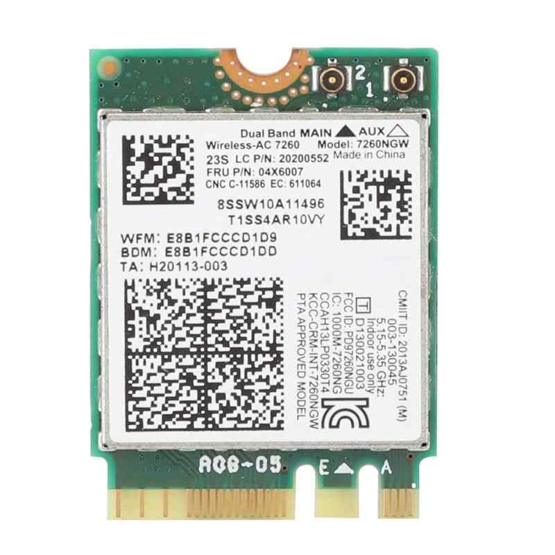 デュアルネットワークカード レノボ/ThinkPad、NGFF / M2インターフェイス付きデュアル周波数Wifiネットワークカード用 インテル7260 AC 867Mbpsスペシャル用 ASHATA 2.4G / 5Gネットワークカード