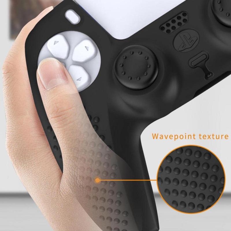 アスターショップのXBERSTAR PS5 DualSense Edge コントローラーに対応用人間工学に基づいた滑り止めシリコンカバーケース、DualSense Edgeカバー ワイヤレスコントローラー用ソフトラバープロテクタースキン、サムグ｜アングル3