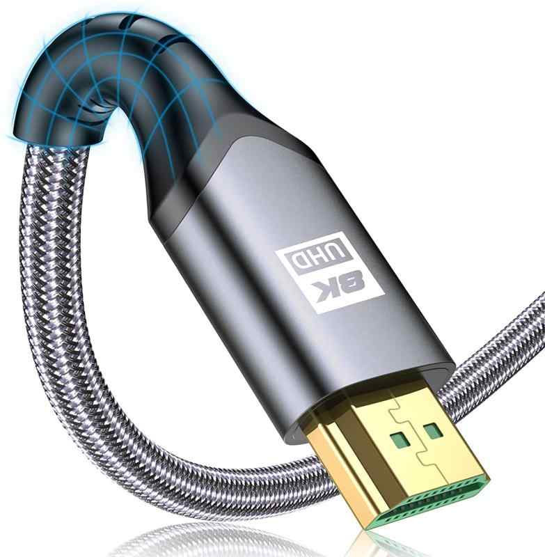Rakuten - 8K HDMI ケーブルm【PS5 PS4対応】Ultra High Speed HDMI 2.1規格 ハイスピード 超高速 48Gbps 8K@60Hz 4K@120Hz/144Hz 7680x4320p ナイロン編み素材 UHD HDR HDCP e