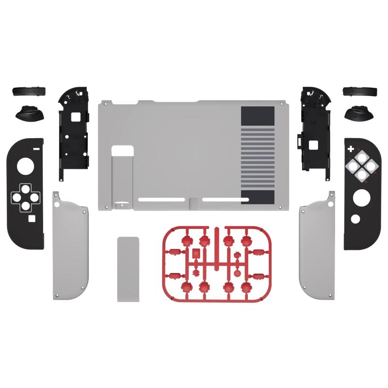 eXtremeRate Switchに対応用カスタムDIY交換ケースシェル レトロデザインのSwitchコンソールに対応用バックプレート NSに対応用ジョイコンホルダーハンドルコントローラーハウジング フルボ