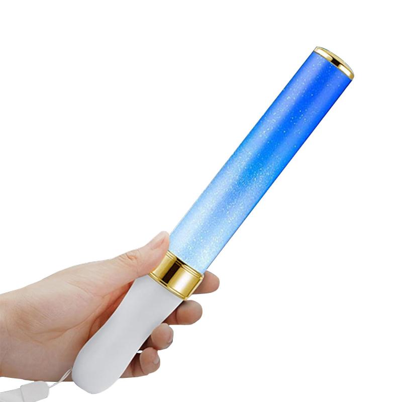 Rakuten - 1個LEDペンライト、15色調光可能、コンサート用ペンライト、全長25cm、ブラックハンドル＋ゴールドメッキ仕様、各種イベント向け高輝度応援棒