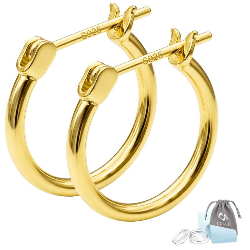 GOKEI フープピアス ピアス フープ シルバー925 純銀 リングピアス 20G レディース メンズ ジュエリー イヤリング アクセサリー 金属アレルギーフリー 男女兼用