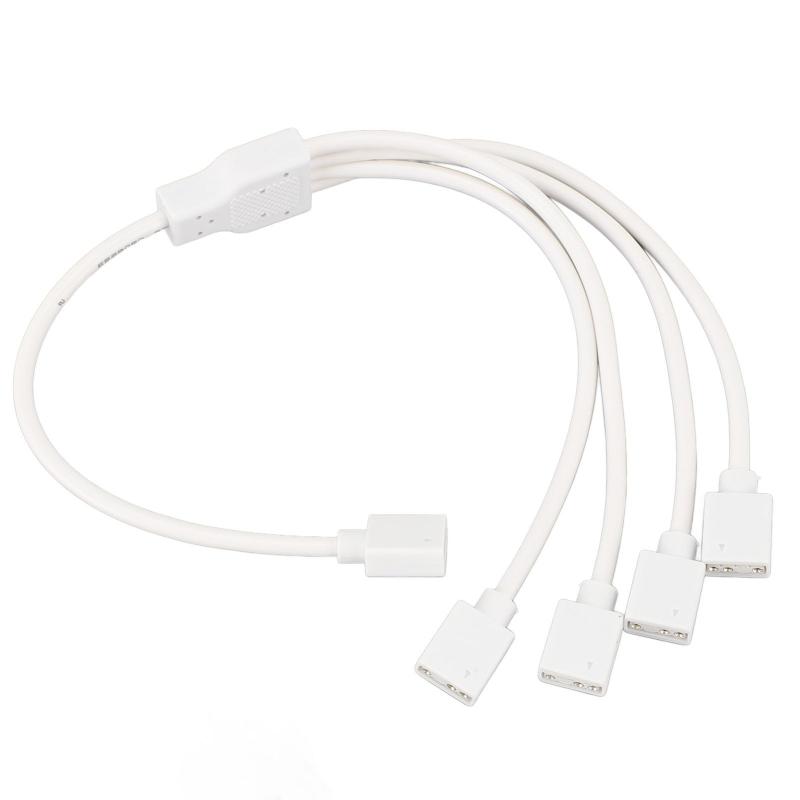 ARGB スプリッター ケーブル 1 ～ 4、5V 3 ピン RGB メス - メス スプリッター延長ケーブル、コンピューター シャーシ CPU クーラーおよび 5V ARGB ファン用 1 ～ 4 Y スプリッター ケーブル
