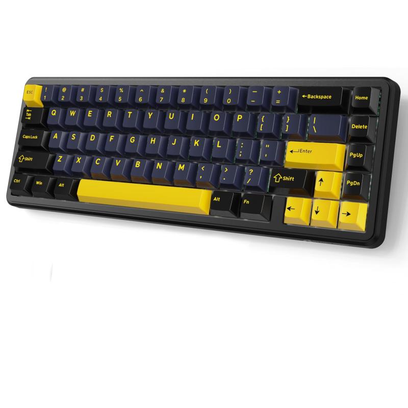 ATTACK SHARK X65 HEラピッドトリガーキーボード、磁気軸、65% 有線ゲーミング キーボード、0.01mm RT精度、0.125msレイテンシー、8Kポーリングレート、0デッドゾーン、snap tap、128Kスキャンレート、QM