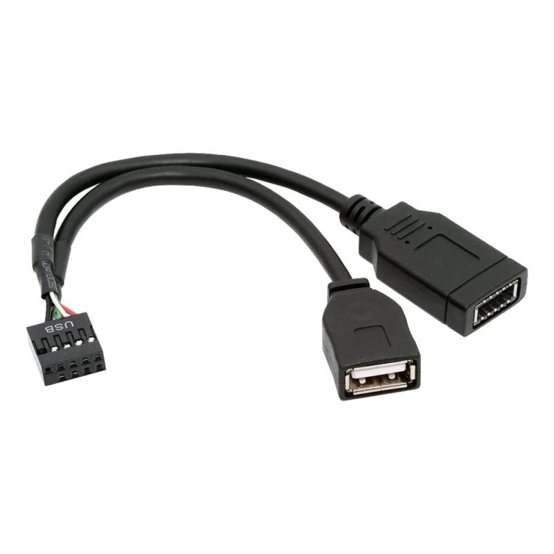樂天商城 - Cablecc USB 2.0 9ピン 10ピン メインボード ヘッダー オス - シングル USB 3.1 フロント パネル ソケット Key-A タイプ E 延長ケーブル