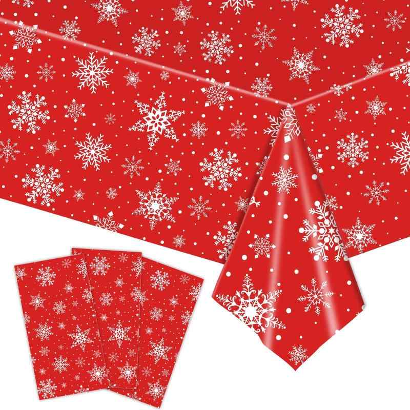クリスマステーブルクロス 使い捨て テーブルクロス 137×274cm 長方形 サンタトナカイ柄 大判 雪だるま ツリー クリスマスパーティー食卓飾り 家庭宴会イベント用プラスチック製・使い捨てで掃除簡単： 厚手プラスチック素材を選択，破れにくく汚れに強い特性を備え，食事時の汚れからテーブルをしっかり保護。使用後は直接捨てられる設計で，パーティー後の掃除手間を大幅に削減，時間と労力を効率的に節約できます。軽量・保管・持ち運びが便利： 素材が軽量で折りたたみ可能，小さくまとめて保管でき省スペース，収納に負担がない。外出先のパーティー場所へも容易に持ち運べ，事前準備や現地セットアップが簡単に完成できます。クリスマス雰囲気満載のデザイン： サンタクロース、トナカイ、クリスマスツリー、雪の結晶のクラシック柄を採用，鮮やかな配色で食卓を華やかに演出，クリスマスの温かい雰囲気を最大限に引き出し，パーティーや宴会の雰囲気を一気に高めます。大判長方形で多サイズテーブルに対応： 大判長方形の規格で，家庭用食卓、パーティー用長机など各種サイズのテーブルに広く適合，テーブル全体をしっかり覆う同時に，適度な垂れ幅で装飾効果をUP，使い勝手と装飾性を両立します。多シーンで活用可能な万能用品： クリスマス家庭宴会、友人同士のパーティー、会社・学園のクリスマスイベントなど，クリスマス関連の様々な場面で使用でき，食卓装飾のほか，簡易的な場所装飾にも活用でき，用途が広範です。