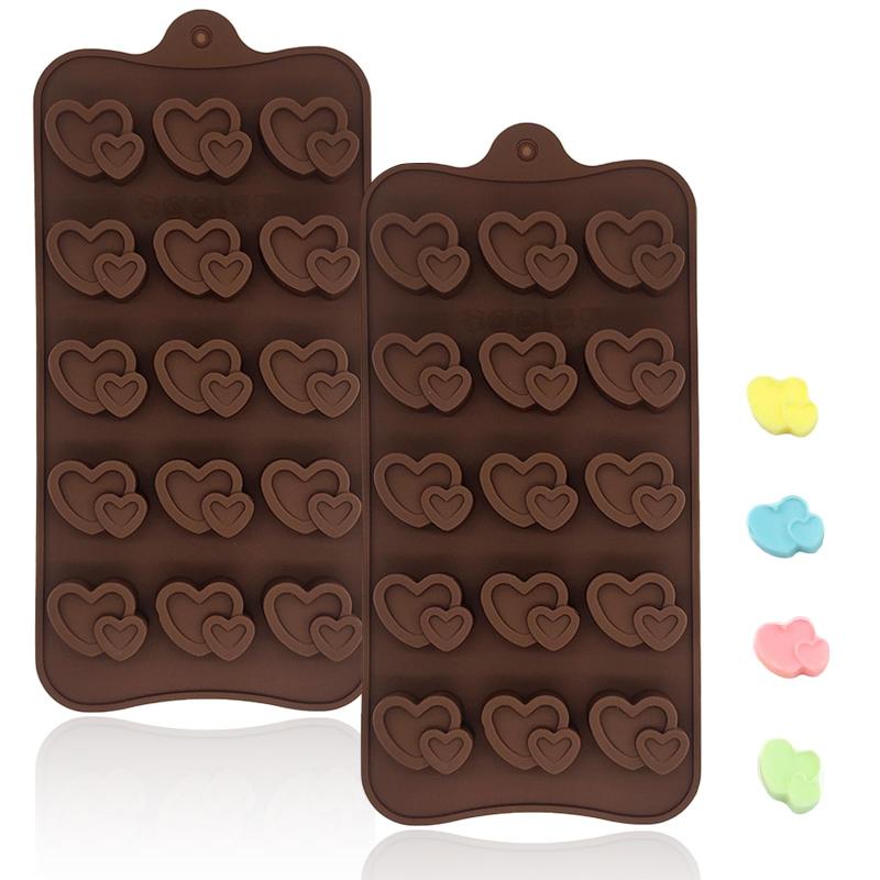 樂天商城 - Charming Decoration チョコレートモールド 2個セット シリコン チョコレート型 バレンタイン お菓子 手作り かわいい 取り出し簡単 清潔易い
