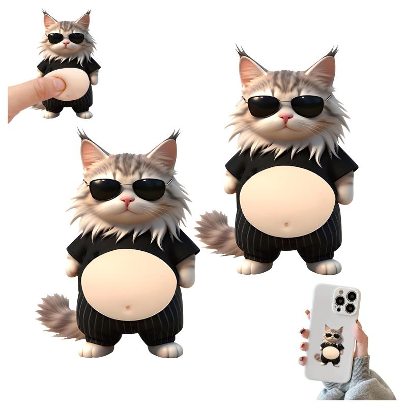 aninako デブ 猫 ぷにぷにシール 3D【2026新型】柔らかいお腹 おなか マシュマロシール もちもち デブ 犬 猫 ストレス解消 かわいい 3D マシュマロ ふわふわ ステッカー 手帳用 デコレーション astershop-10227402 アスターショップ パッケージ画像