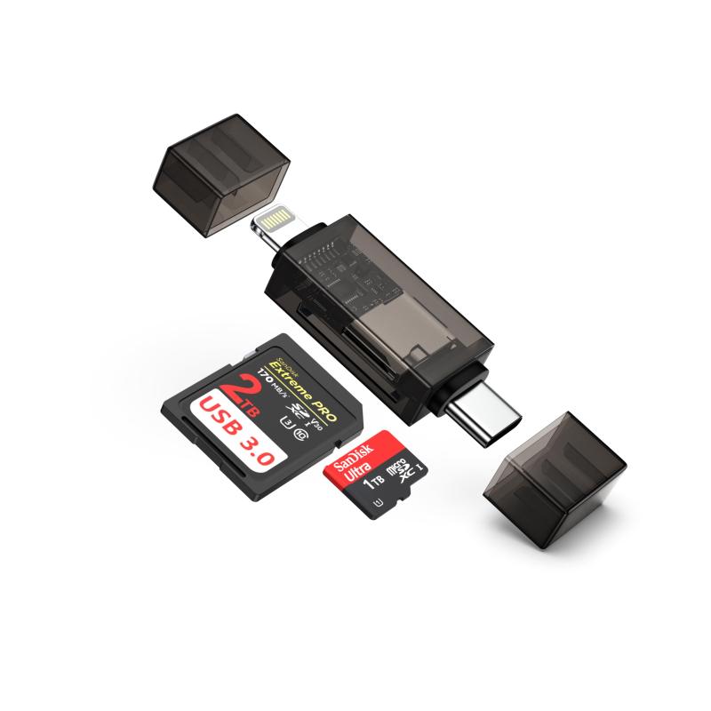 GAEF 2 in 1 SDカードリーダー Type-C&iPhone SD/TF変換アダプタ 多機種対応