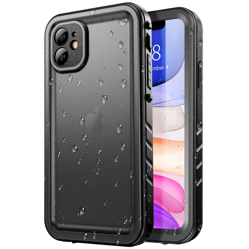 iPhone 防水ケース耐衝撃 防塵 IP68防水規格取得 防雪 防塵 耐衝撃 360°全面保護 フェイスID 認証 無線充電対応 操作便利 超薄 小型 ストラップ付き 泳ぐ