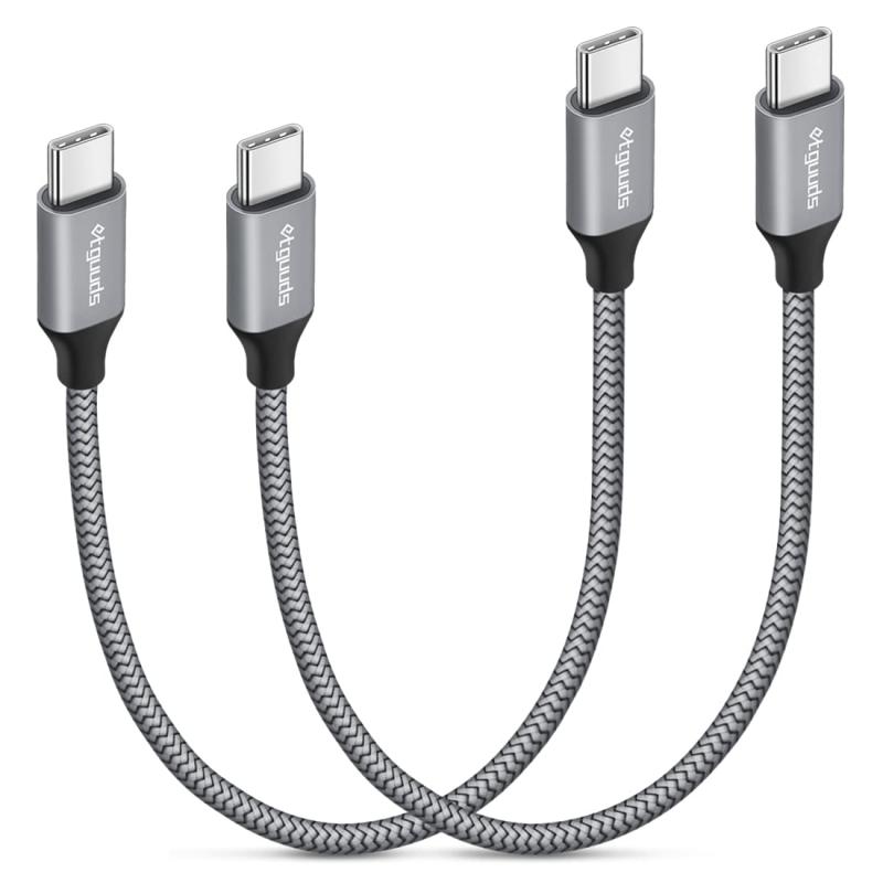 etguuds USB C to C ケーブル【2本】PD対応 タイプC 60W/急速充電 USB2.0 Type C to Type C 超高耐久ナイロン Galaxy S23 S23 Ultra S22 S21 S20 S10 Note 10 A53