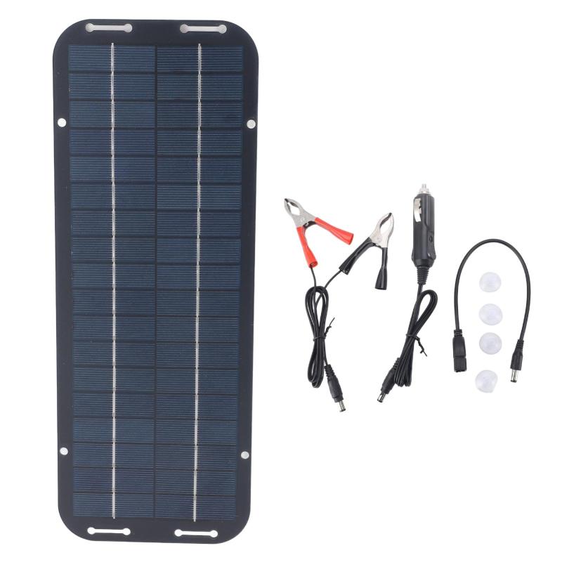 ソーラーチャージャー ソーラーパネル充電器 屋外充電器 12V 5W 自動充電 ポータブル 高効率変換 RV・バイク用