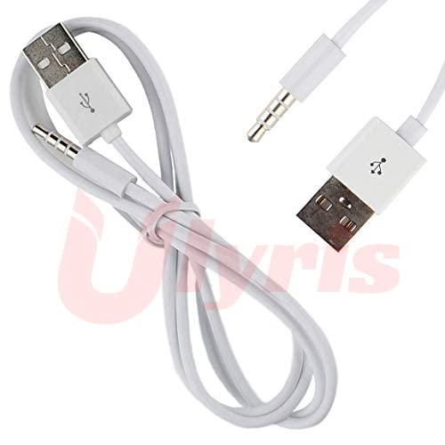 Ulyris AUX端子からUSB 3.5mmオスAUXオーディオジャックプラグから - USB 2.0 オス データ転送 充電【1m】USBケーブル データ転送 充電 ケーブル 3.5mm 充電ケーブル データ転送ケーブル AUXポートホワ