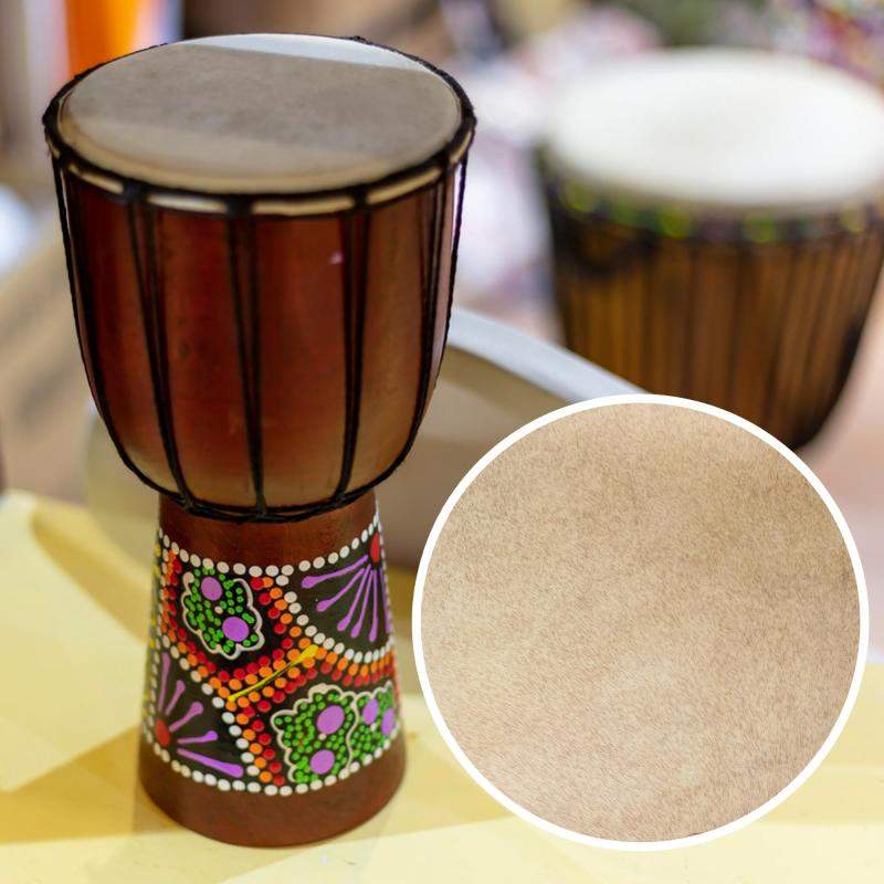 ドラムヘッド 10インチのジャンベ用 アフリカ楽器 打楽器アクセサリ 山羊の皮製 直径35cm ライトイエロー astershop-10253456 アスターショップ サンプル画像2