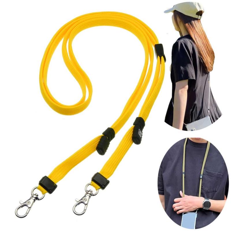 HIGHCAMP ショルダーストラップ ネック ストラップ 斜めがけ 約85cm～約160cm 長さ調節可能 スマホ ショルダー 携帯 落下防止 手ぶら 16色 ネックストラップ 日本製