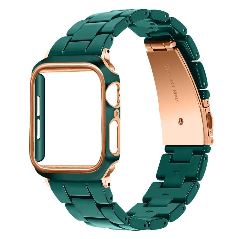 コンパチブル Apple Watch バンド 樹脂バンド 保護ケース付き コンパチブル iwatch 41mm 40mm 38mm 45mm 44mm 42mm 軽量 防水 一体型 アップルウォッチ用バンド シリーズ10/9/8/7/