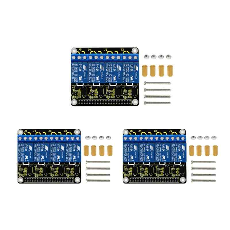 KEYESTUDIO 5Vリレーハットシールド 4チャンネルリレーモジュール Raspberry Pi 5/4/A+/B+/Pi 2 Model B/Pi 3 Model B/Pi Zero用