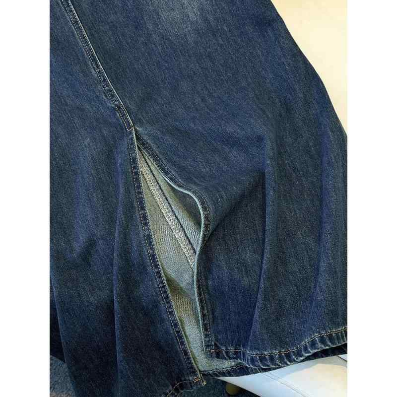 ・カテゴリ: 半身裙・スタイル: 都市風・主な素材: 牛仔布・素材: 綿90-95%・スカートタイプ: 牛仔裙・スカート丈: 中長・流行要素: 做旧・カラー展開: 水泥灰・サイズ展開: S,M,L,XL,2XL・伸縮性: 無弾