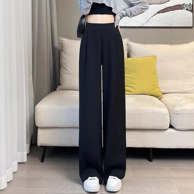 ・カテゴリ: ワイドパンツ・スタイル: 通勤風・主な素材: ポリエステル80-90%・パンツ形状: ストレート・パンツタイプ: ワイドレッグ・パンツ丈: ロング・ウエスト: ハイウエスト・厚み: 薄手・柄: 無地・カラー展開: ブラック、ベージュ、ブルーグレー・サイズ展開: M,L,XL,XXL,XXXL・伸縮性: ややあり・性別: 女性・加工: パッチワーク