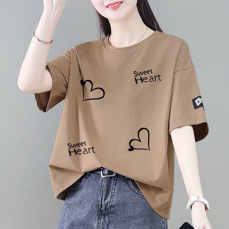 Tシャツ レディース 半袖 トップス カットソー プルオーバー 丸首 クルーネック チュニック ポリエステル ゆったり ルーズ カジュアル 普段使い 部屋着 楽ちん お腹カバー 体型カバー 着痩せ ホワイト ブラック カーキ 春夏