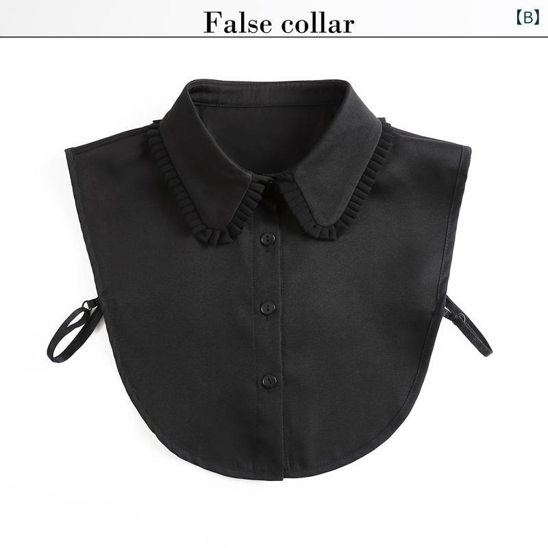レディース シャツ 木耳エッジ 立領 トップス 職業用 装飾領 交換領 シフォン 純色 ポリエステル裏地 白 黒 百搭 春季 オフィス 通勤 軽やか 涼しい 洗いやすい フォーマル カジュアル astershop-10320218 アスターショップ サンプル画像3