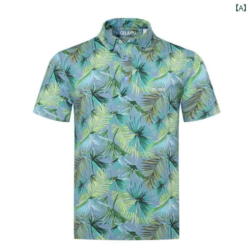 ゴルフ ポロシャツ メンズ 短袖 Tシャツ 印花 速乾 透気 上衣 夏季 排汗 竹繊維 ポリウレタン グリーン系 ピンク系 緑 軽量 吸湿 速乾 機能 素材 カラーバリエーション 草緑 浅緑 バラ色