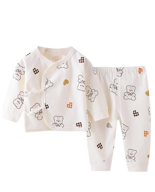 ベビー パジャマ 上下セット 前開き ベビー服 綿100％ 長袖 ナイトウェア 子供 男の子 女の子 ルームウェア 寝巻き 春 秋 冬 astershop-10769885 アスターショップ サンプル画像2