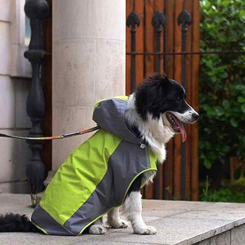 Umora 犬用レインコート カッパ 雨具 通気 帽子付 散歩用 小型犬 中型犬 大型犬高品質: 二層のファブリック（防水用表地/65％ナイロン+35％ポリエステル メッシュ/100％ポリエステル）実用性: 雨が降っても、ペットが雨に濡れない。帽子付。通気性がいい。ファッション: ミックスカラーのデザインは独特で、ひと目で愛犬を見つけられる。（(1)グリーン＋グレー (2)オレンジ＋グレー）硬さと柔軟性が中ぐらいである。体重ではなく、首周り、胸囲と背丈のサイズによって選んだほうがいい。重量: 0.4kg