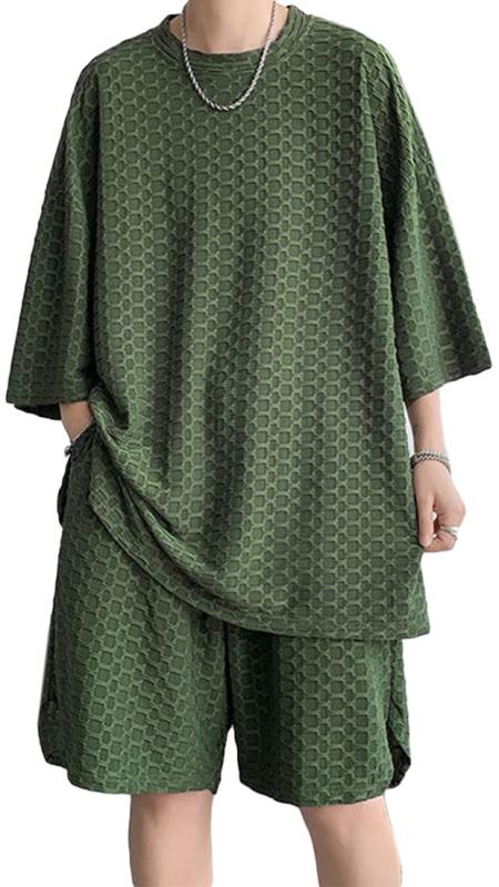 [CREAM] メンズ セットアップ 夏服 上下セット 2点セット ジャージ ルームウェア ハーフパンツ スポーツウェア tシャツ ショートパンツ スウェット 半袖 ゆったり おしゃれ トレーニング 部屋 astershop-10349810 アスターショップ パッケージ画像