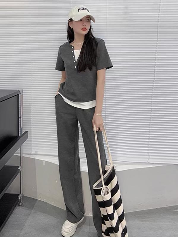 ・カテゴリ: カジュアルスーツ・素材: シェニール、スパンデックス（30%以下）・カラー展開: グレー、ブラック・サイズ展開: S、M、L、XL、XXL・スタイル: お姉系、コンサバ・フェミニン・セット内容: トップスセット・性別: 女性・袖の種類: プリンセススリーブ・袖丈: 長袖