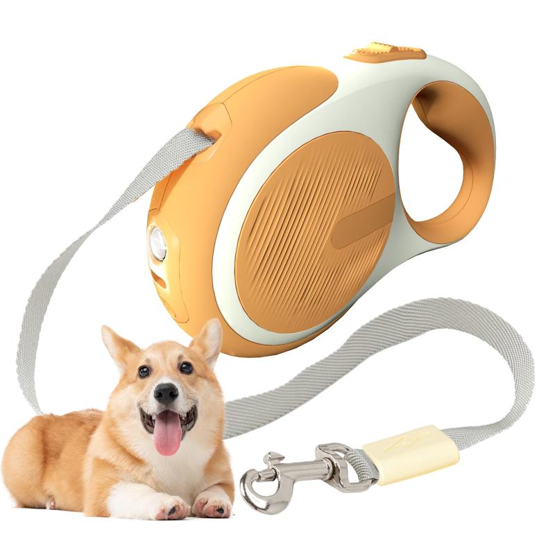 アスターショップの犬用リード伸縮式、5mの安全なウォーキングリード犬、50kg未満のすべての小型、中型、大型犬に適しています、もつれ防止、滑り止めの快適なグリップ、片手でブレーキ、一時停止｜アングル2