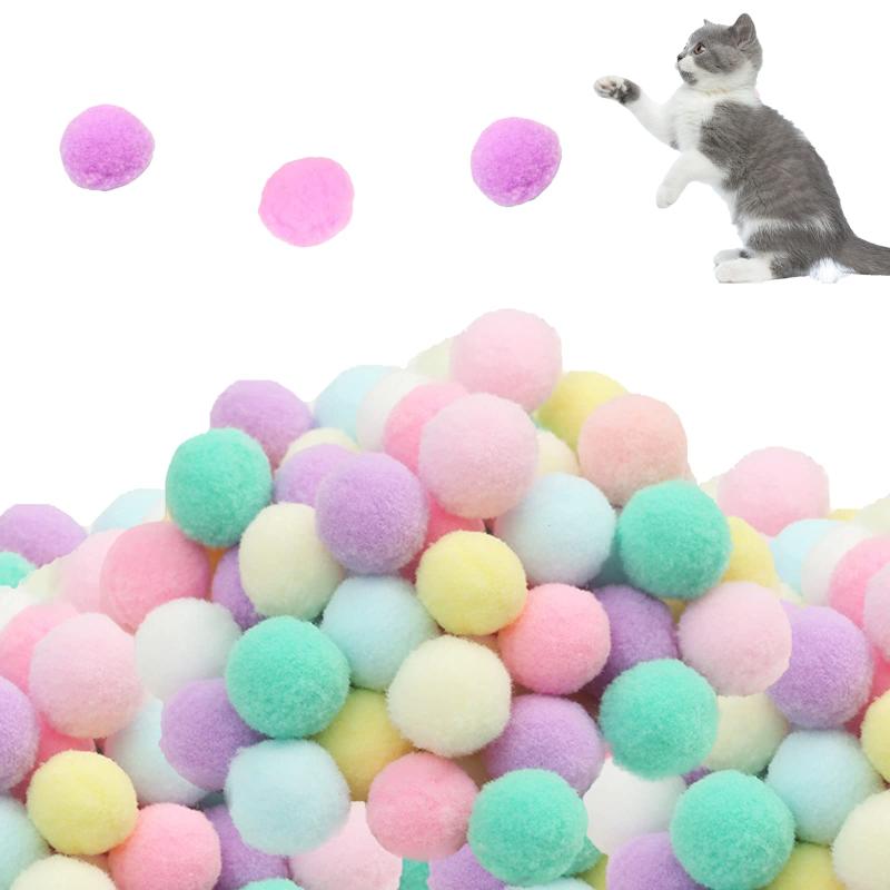 50個入 猫おもちゃボール 猫ポンポンボール 多色 子猫おもちゃ インタラクティブ ボール 遊び用 弾力ボール 噛むおもちゃ 運動不足解消