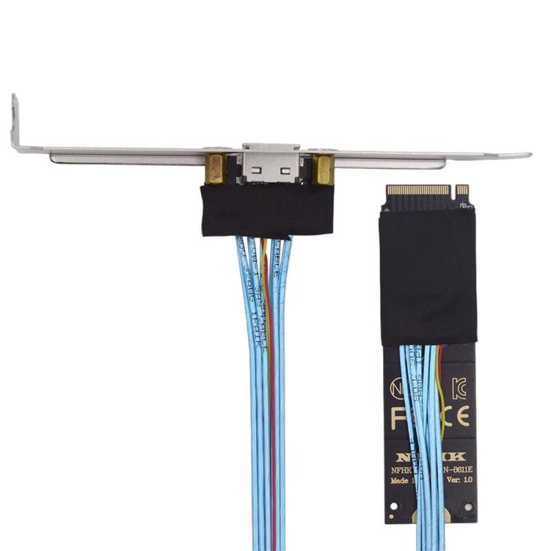 Xiwai PCI-E4.0 2280mm M.2 M-Key から Oculink SFF-8612 SFF-8611 へのコンバーター垂直ホストアダプター、NVME U.2 SSD eGPU