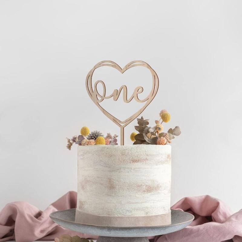 【BEAUTY PLAYER】ケーキ飾り ケーキトッパー one 木製 1歳 誕生日 誕生日ケーキ ハッピーバースデー 飾り付け バースデーケーキ デコレーション 果物 お菓子 お弁当用 Happy Birthday お誕生日 お祝