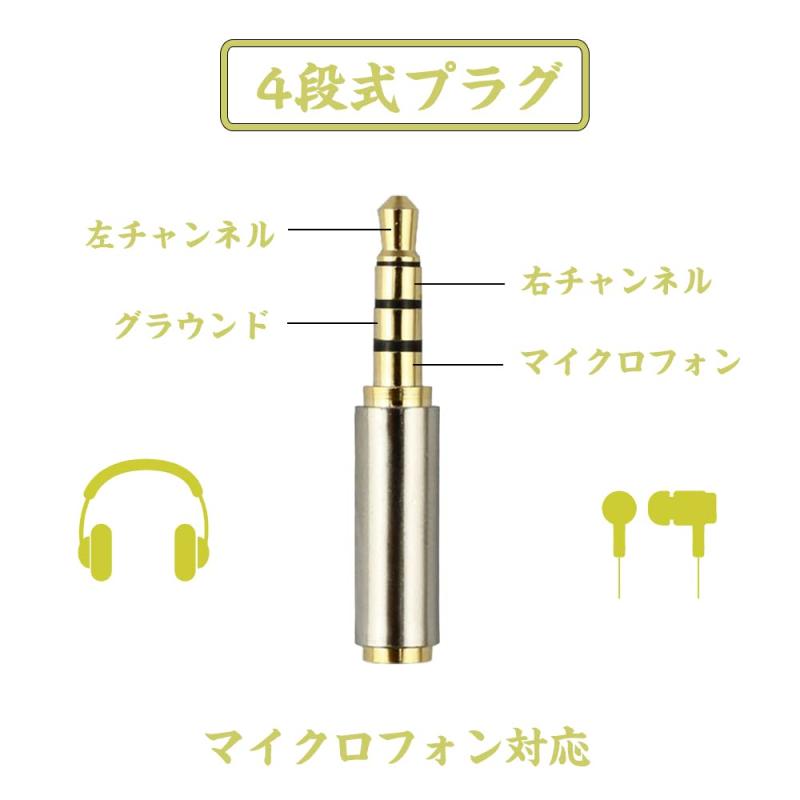 変換プラグ (3.5mm(オス) 4極 → 2.5mm (メス))*1個(2.5mm(オス) 4極 → 3.5mm (メス))*1個 標準プラグ ステレオ プラグ オーディオアダプター ドホン/アンプ/電子ピアノ/イヤホン/ミキサー/プレーヤーな - 3
