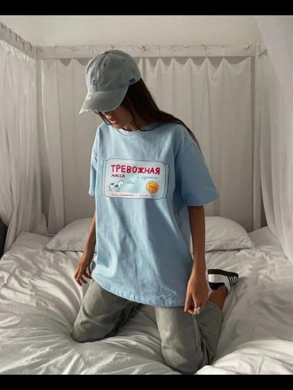 ・カテゴリ: Tシャツ・スタイル: カジュアル、原宿風、個性街頭・主な素材: 綿95%以上・柄: 字母・数字・文字・ネックライン: クルーネック・袖丈: 半袖・袖型: レギュラー・シルエット: ルーズ・着丈: ミディアムロング丈（65cm超80cm以下）・デザイン: プリント、リブ・カラー展開: ピンク、スカイブルー・サイズ展開: S、M、L、XL、XXL、XXXL