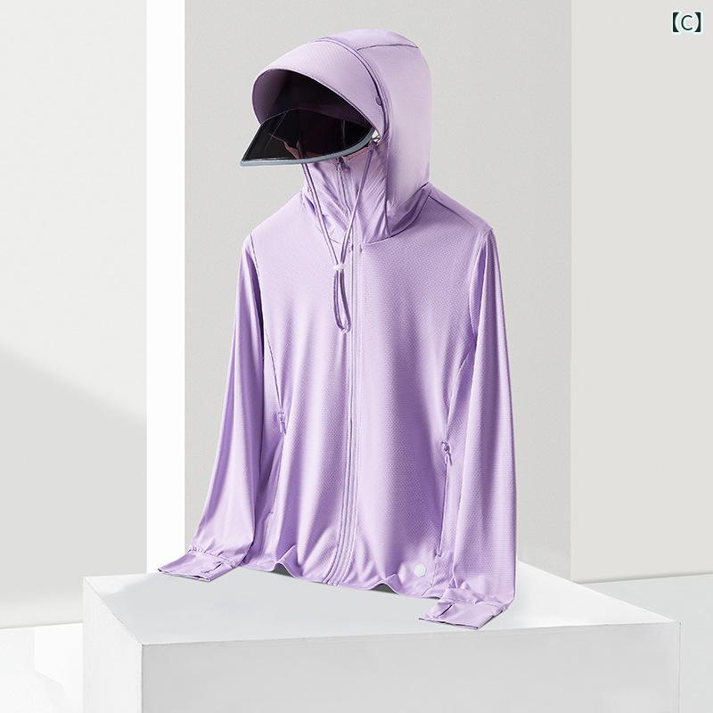 防晒服 メンズ レディース 帽子付き UVカット 速乾 透気 軽量 薄手 遮陽 取り外し...