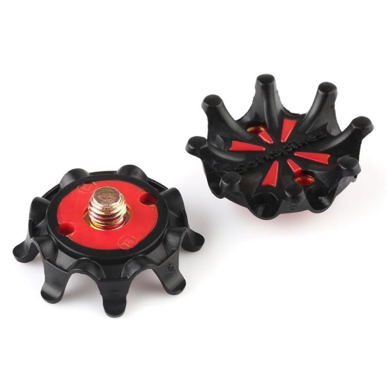 アスターショップのEasy Raku®ゴルフクリートチャンプ ゴルフ ソフトスパイク鋲 スパイク・ スティンガー シューズ 交換用スパイク鋲　14個入り (ブラック+赤)｜アングル3