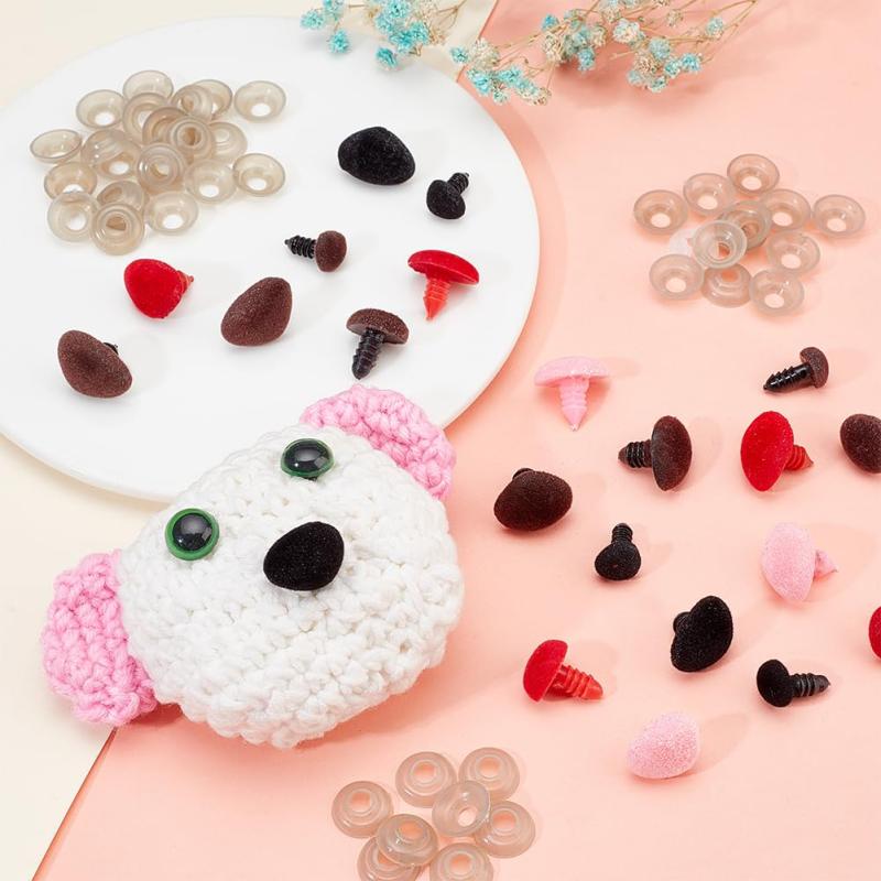 PH PandaHall 52個入り ぬいぐるみ鼻 ドールノーズ 4色 さし鼻 もふもふ うさぎの鼻 恥じらう鼻 ワッシャー付き プラスチック製 DIY縫製 クラフト 手作り テディかぎ針編み 動物工芸 astershop-10722700 アスターショップ サンプル画像3