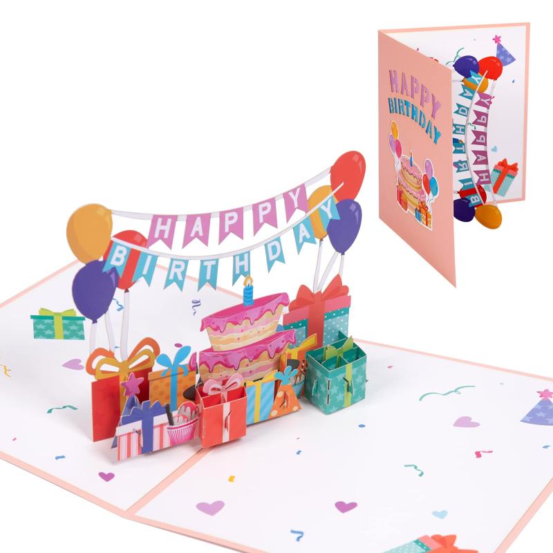 バースデーカード 誕生日カード 立体 大人 ポップアップ メッセージカード おしゃれ 3D birthday card グリーティングカード 飛び出す 封筒付き【バースデーカード - デザインが人気】組立不要、カードを開くと立体のケーキやプレゼントが飛び出します。開いて楽しいポップアップ式のバースデーカードです。【バースデーカード - カード】専用封筒付きで、カードの裏面にメッセージが書き込めます。メッセージを添えて、心温まるグリーティングカードを届けてください。【バースデーカード - ご注意】ハンドメイドのため、写真よりサイズ・形・色合いが多少異なる場合があります。【バースデーカード - 安全性】高品質で環境に優しい紙に作成および印刷されています。プレゼントに添えるとぐっと雰囲気が高まります。【バースデーカード - 適用する場合】大切な人の誕生日にカードに心をこもったメッセージを添えて贈りませんか。誕生日の際に、相手に好き・感謝の気持ち・おめでとうのお祝いの気持ちを伝えるのに最適です。