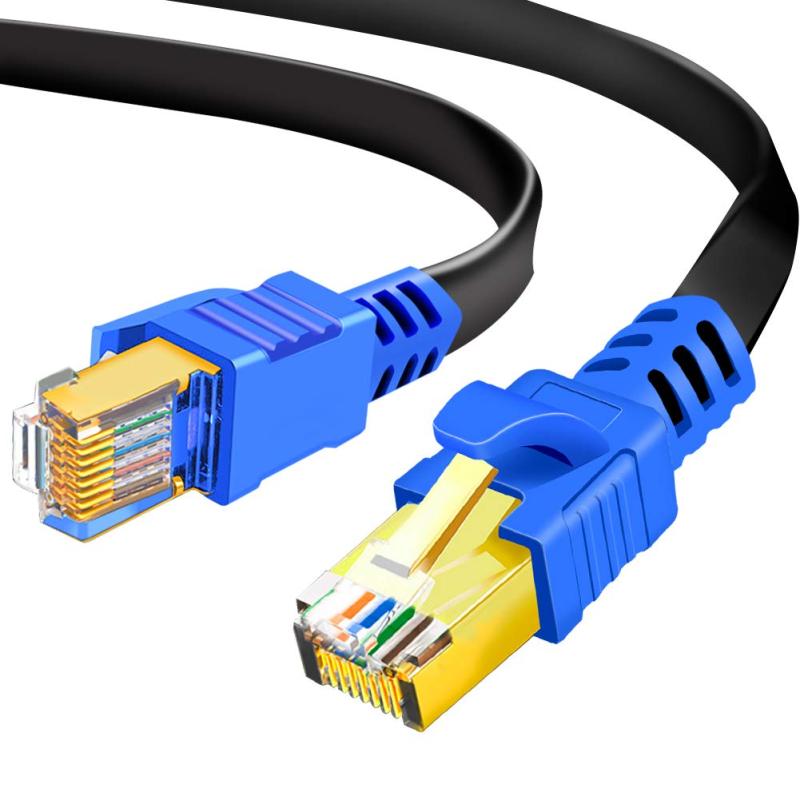 フラットCat8イーサネットケーブル3m、Hanprme 26AWG Cat 8 LANネットワークケーブ...